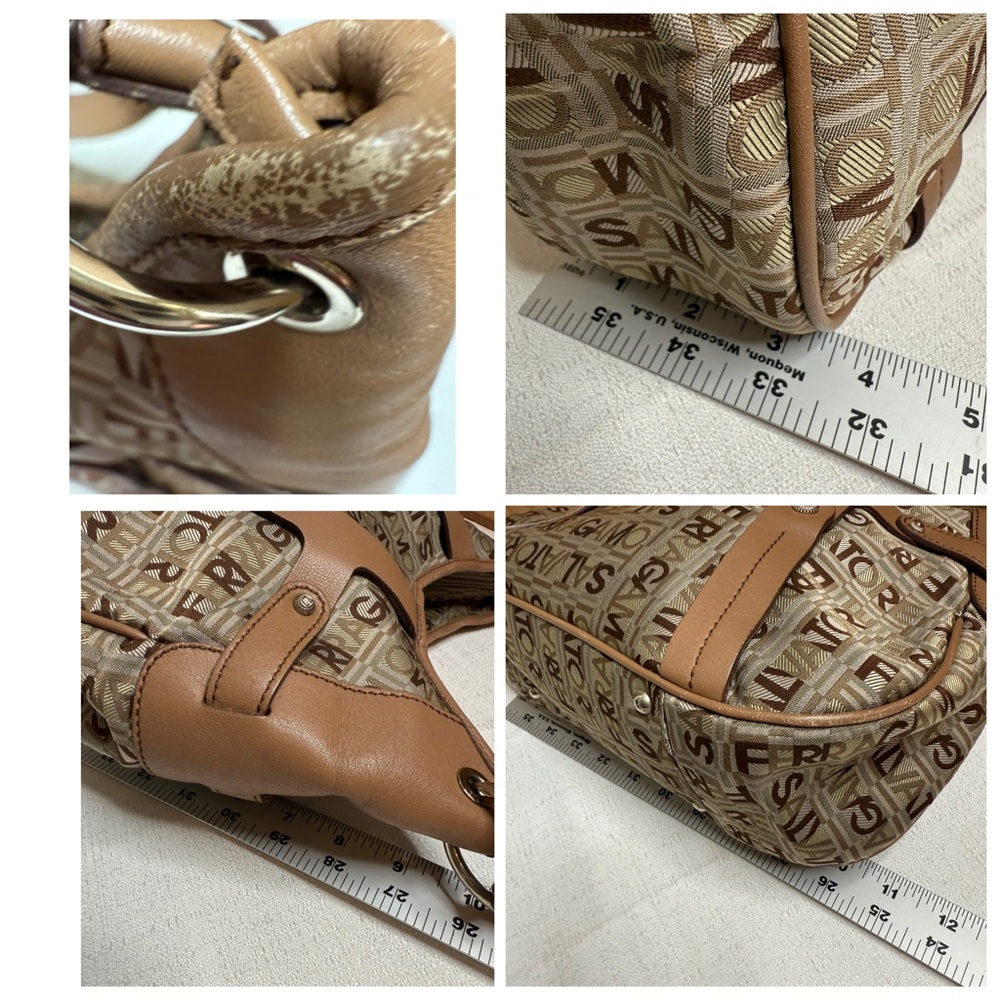 Salvatore Ferragamo Canvas & Leather Shoulder Bag with Callouts SOLD AS IS - Picture 6 of 15